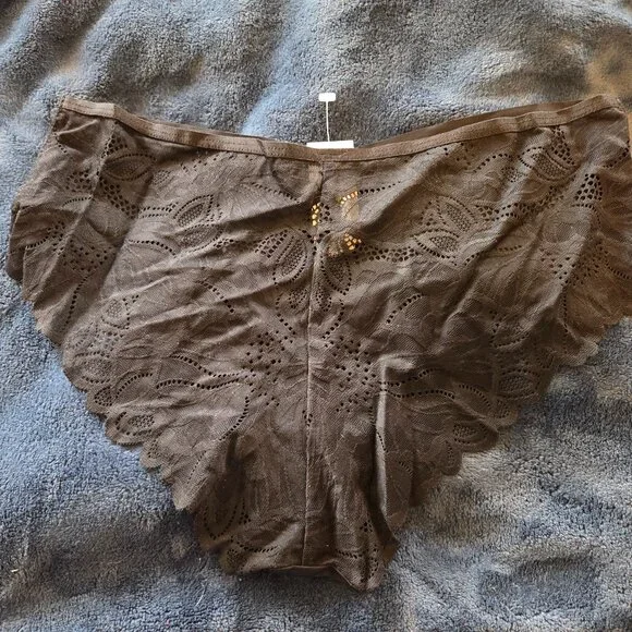 Aerie black lace back cheeky panties size L - Picture 2 of 3